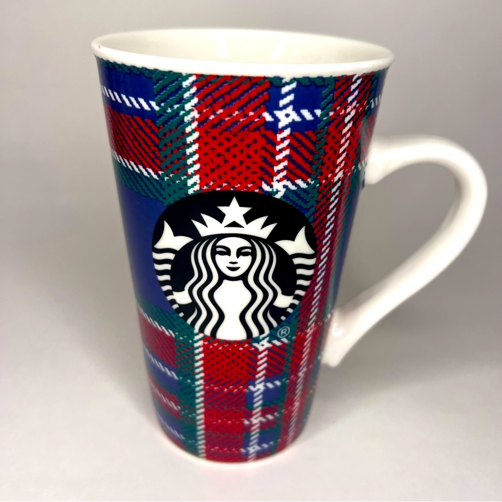 Starbucks 16oz Holiday Plaid Tartan Tall Logo Mug 2017